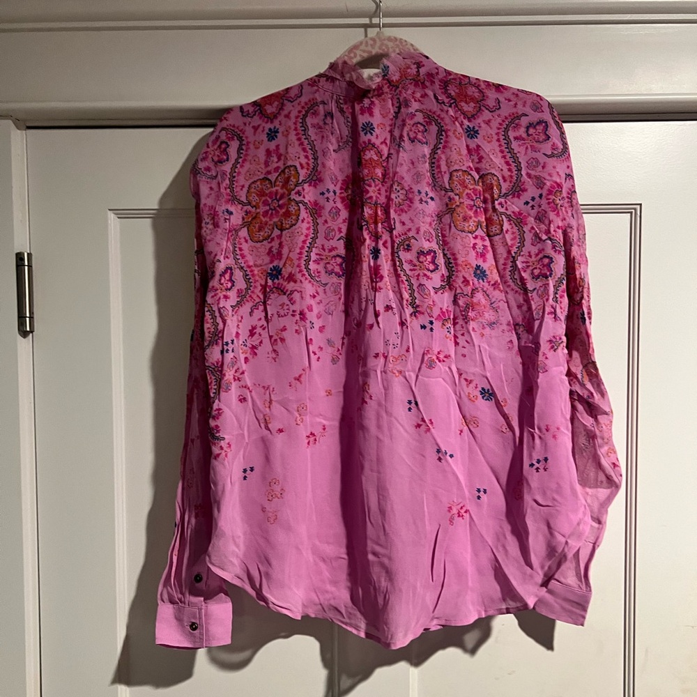 Anthropologie/Pilcro TAVI BUTTONDOWN BLOUSE IN PINK - Sz. L - Picture 9 of 14